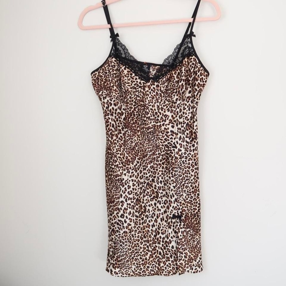 Apt 9 Leopard Lace Trim Slip Dress